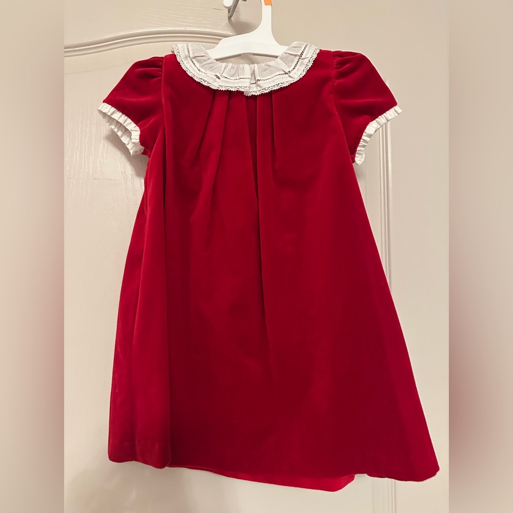 Edgehill Collection Red velvet dress with diaper cover